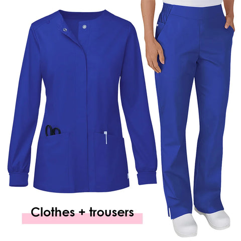 Wholesale Scrub Suit Medical Surgical Gown Stretch Tops High Quality Scrub Jacket Medicals Scrubs Hospital Doctors Nurse Uniform
