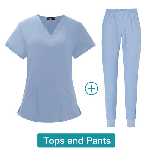 Wholesale Price Custom Logo Quick-Dry V-Neck Jogger Pocket Scrubs Comfortable Dentist Oral Hospital Nursing Uniform Sets for Men