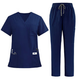 Black Surgical Suit Scrub Outfits Four-Way Stretch Short Sleeve Scrubs Uniforms Sets Vet Pet Clinic Medical Blouse Uniforms