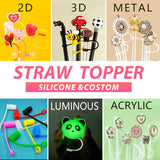 8mm Medical Theme Silicone Healthcare Straw Toppers Cute Nurse Doctor Straw Cover for Tumblers Bulk Wholesale Cup Accessories