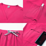Elasticity Spandex Jogger Style Nurse  Stretch Nurse Scrubs Set