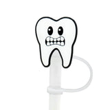 8mm Medical Theme Silicone Healthcare Straw Toppers Cute Nurse Doctor Straw Cover for Tumblers Bulk Wholesale Cup Accessories