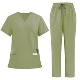 Black Surgical Suit Scrub Outfits Four-Way Stretch Short Sleeve Scrubs Uniforms Sets Vet Pet Clinic Medical Blouse Uniforms