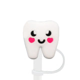 8mm Medical Theme Silicone Healthcare Straw Toppers Cute Nurse Doctor Straw Cover for Tumblers Bulk Wholesale Cup Accessories