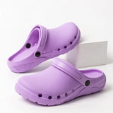 New Cartoon Printed Medical Shoes Nursing Clogs EVA Flexible Anti-slip Scrub Slip on Shoes Garden Working Footwear Unisex