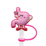 8mm Medical Theme Silicone Healthcare Straw Toppers Cute Nurse Doctor Straw Cover for Tumblers Bulk Wholesale Cup Accessories