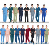 Black Surgical Suit Scrub Outfits Four-Way Stretch Short Sleeve Scrubs Uniforms Sets Vet Pet Clinic Medical Blouse Uniforms