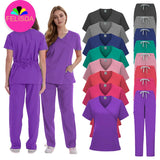 Woman Uniforme Clinica Doctor Dental Joggers Scrubs Suits Medical Hospital Scrubs Uniforms Sets Spa Work Wear Nursing Uniforms