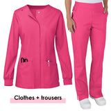 Wholesale Scrub Suit Medical Surgical Gown Stretch Tops High Quality Scrub Jacket Medicals Scrubs Hospital Doctors Nurse Uniform