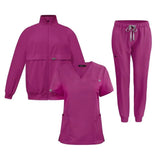 Zipper Jacket  Long Sleeve Nursing Uniforms Medical Zip Jacket Spandex Scrubs  Jackets