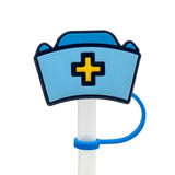 8mm Medical Theme Silicone Healthcare Straw Toppers Cute Nurse Doctor Straw Cover for Tumblers Bulk Wholesale Cup Accessories