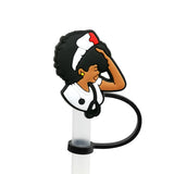 8mm Medical Theme Silicone Healthcare Straw Toppers Cute Nurse Doctor Straw Cover for Tumblers Bulk Wholesale Cup Accessories