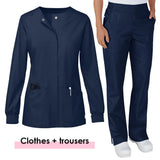 Wholesale Scrub Suit Medical Surgical Gown Stretch Tops High Quality Scrub Jacket Medicals Scrubs Hospital Doctors Nurse Uniform