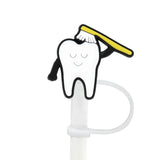 8mm Medical Theme Silicone Healthcare Straw Toppers Cute Nurse Doctor Straw Cover for Tumblers Bulk Wholesale Cup Accessories