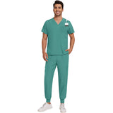 Unisex Washable Anti-wrinkle Surgical Uniform Women Men Medical Nurse Scrub Set Soft Breathable Jogger Doctor Nursing Workwear