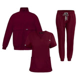 Zipper Jacket  Long Sleeve Three Piece Set Doctor Nurse Scrubs Uniforms