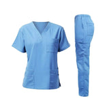 Black Surgical Suit Scrub Outfits Four-Way Stretch Short Sleeve Scrubs Uniforms Sets Vet Pet Clinic Medical Blouse Uniforms