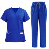 Black Surgical Suit Scrub Outfits Four-Way Stretch Short Sleeve Scrubs Uniforms Sets Vet Pet Clinic Medical Blouse Uniforms
