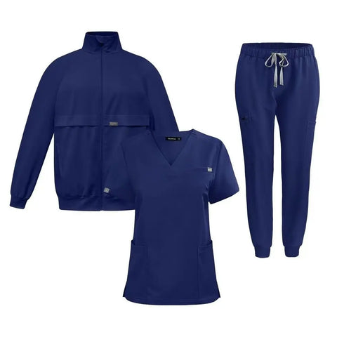 Zipper Jacket  Long Sleeve Nursing Uniforms Medical Zip Jacket Spandex Scrubs  Jackets