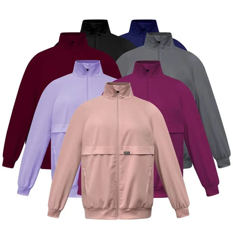 Zipper Jacket  Long Sleeve Nursing Uniforms Medical Zip Jacket Spandex Scrubs  Jackets